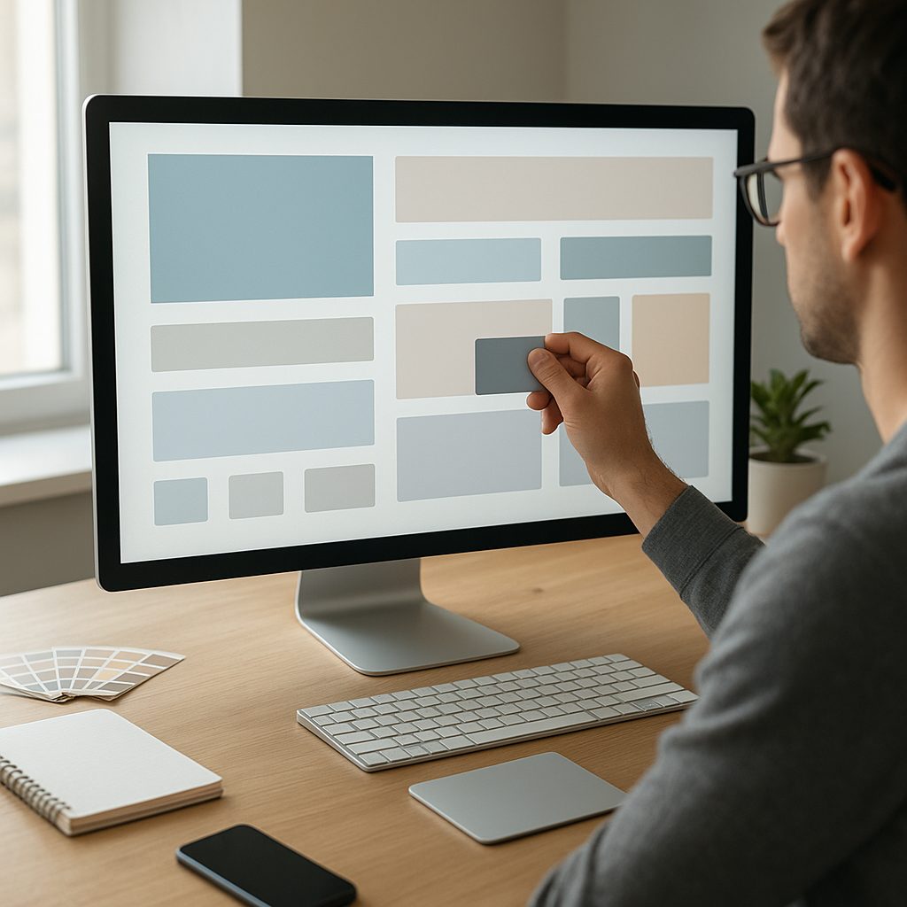Interface de WordPress Elementor avec ses blocs de contenu glissés sur une page